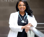 Dr. Hawkins in her white coat